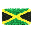 From a bright corner of Queensbury, this bold, texturally rich tribute to Jamaica sits at the heart of a clean white background. The image is not a flat flag but a three-dimensional mosaic, built from thousands of tiny, crumpled pieces of tissue paper and fabric scraps that fuse into a rugged, living surface. The golden saltire diagonally slices the composition from corner to corner, its glow catching the light and drawing the eye across the frame. The two triangles near the top and bottom glow with densely packed greens-emerald, fresh, almost verdant-like the island's tropical hills after rain. On the left and right, the black sections rise with a deep, satin sheen, their irregular edges giving the piece a grounded, introspective mood. Each fragment is distinct, yet they converge into a unified symbol of national pride, cultural vibrancy, and communal effort. The interplay of light and shadow on the folded and crumpled pieces creates depth and a sense of movement, as if the flag is breathing within a quiet room. This handmade interpretation can anchor storytelling about Jamaica's heritage, art, or community spirit, whether paired with a feature on North-West London's cultural calendars or local celebrations in Queensbury. It feels as much like a sculpture as a flag, a tactile reminder that creativity often grows from shared hands and shared places, just as a local floral team would craft a meaningful piece for events, galleries, or school displays in our area.